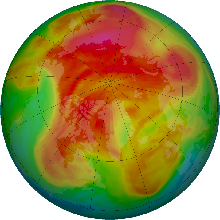 Arctic ozone map for 07 April 1985